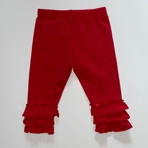 Red ruffle pants